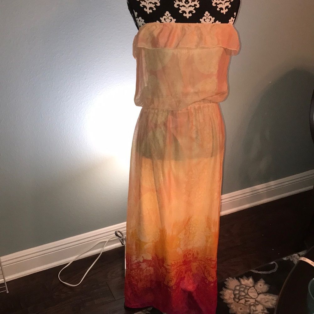 L8ter Maxi Tube Top Vintage Dress or Bathing Suit Coverup